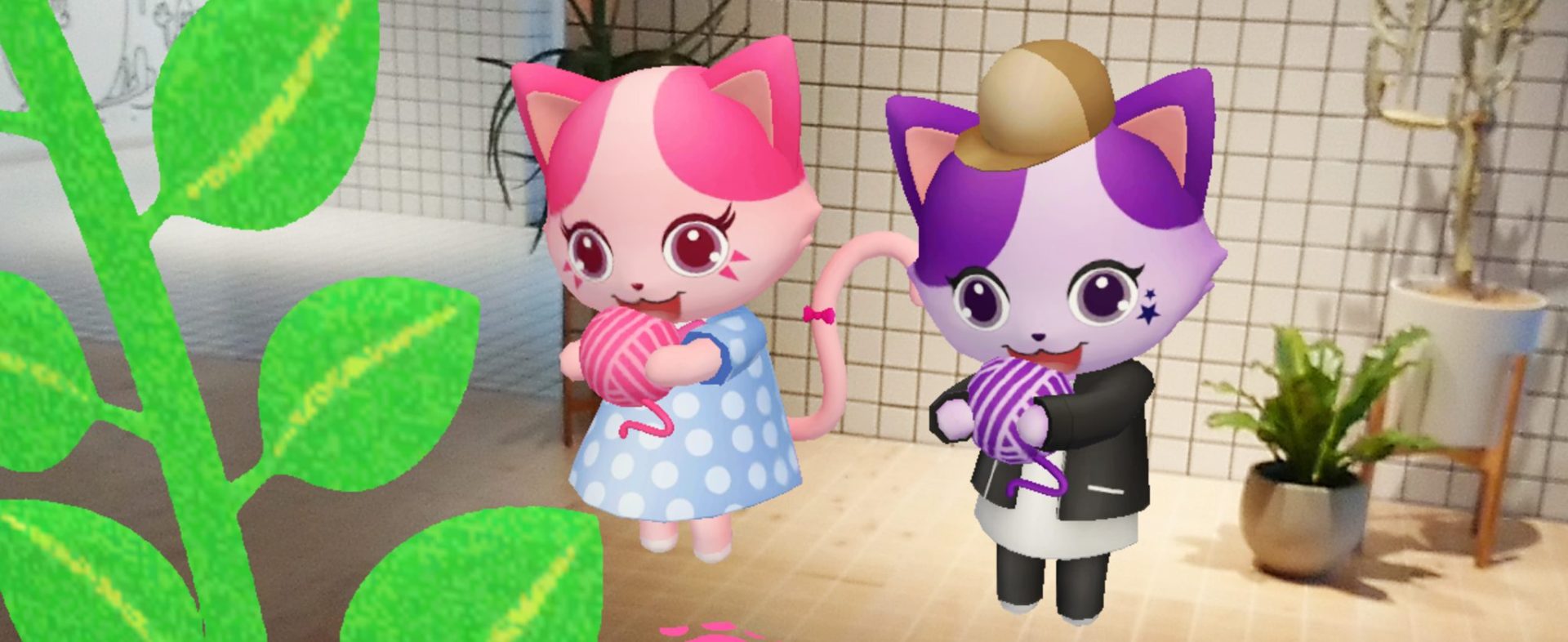 Image of an AR experience featuring two characters from “Jizu no Mori”